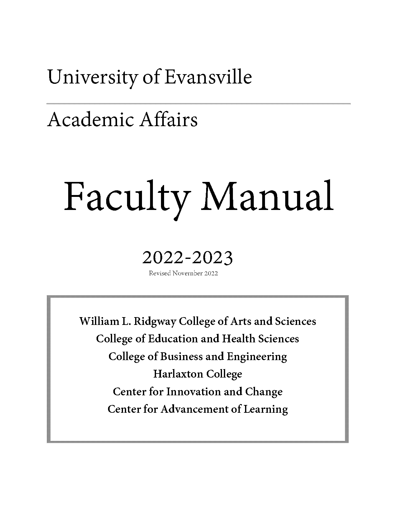 university of evansville ix policy